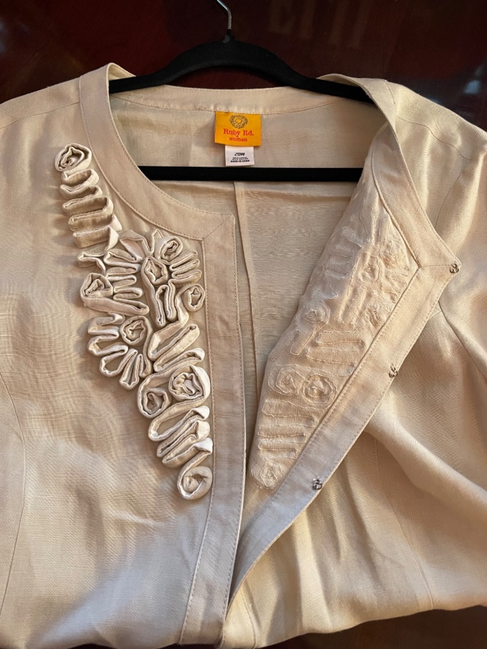 Ruby Rd Linen Blend 2 Piece Pantsuit Jacket & Pants Size 20W - Picture 2 of 15